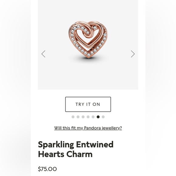 Pandora Rose gold “sparking entwined heart charm” EUC like new! - Picture 4 of 5